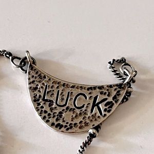 Sterling silver 925 necklace LUCK. delicate 9” necklace in good condition.